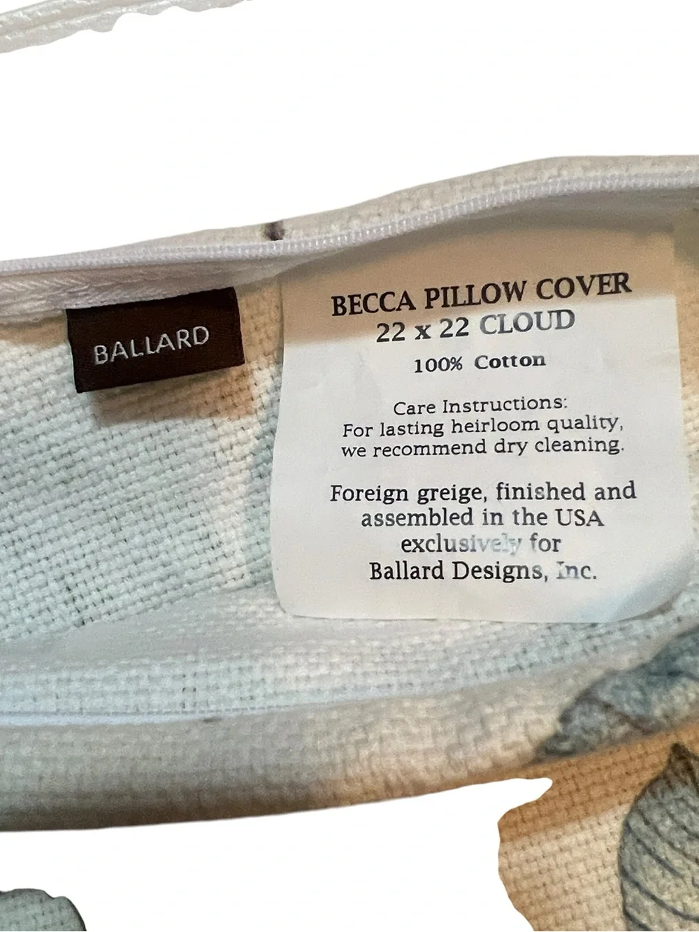 2 Ballard Becca Pillow Covers 22” x 22”